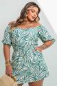 Conjunto Plus Size Curto Estampado - Verde