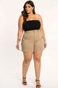 Short Plus Size Cargo Bege