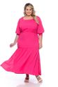 Vestido Plus Size Viscose Pink