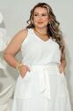 Conjunto Plus Size Saia Longa E Regata Off White