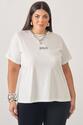 T-shirt Plus Size Malha de Algodão - Off White