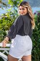 Short Plus Size Branco Fivelas