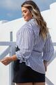 Camisa Plus Size Listrada Renda