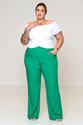 Conjunto Plus Size Cropped e Pantalona Verde