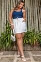 Regata Plus Size Canelada Ravena Azul