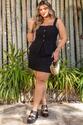 Conjunto Plus Size Botoes Orgânico Preto