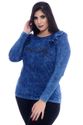 Blusa Plus Size Estonada Azul