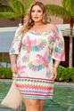 Vestido Plus Size Off White Curto