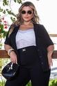 Conjunto Plus Size Calça e Camisa Savile Preto