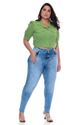 Calça Jeans Plus Size Skinny Lavagem Clara