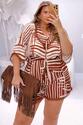 Conjunto Plus Size Blusa e Short Boho