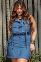 Conjunto Plus Size Bolsos Cargo Pesponto Azul