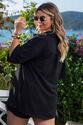 Conjunto Plus Size Kimono e Short Jacquard Preto