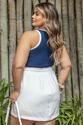 Regata Plus Size Canelada Ravena Azul