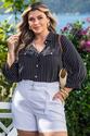 Short Plus Size Branco Fivelas