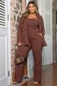 Calça Plus Size Alfaiataria Bergamo Marrom