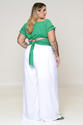 Cropped Plus Size Decote Ombro a Ombro Verde