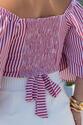 Cropped Plus Size Listrado Rosa