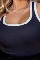 Regata Plus Size Canelada Ravena Preta