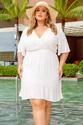 Vestido Plus Size Busto Transpassado Cru