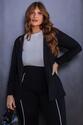 Conjunto Plus Size Blazer e Calça Moletinho Preto