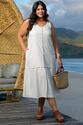 Vestido Plus Size Regatão de Linho - Off White