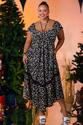 Vestido Plus Size Preto Estampado