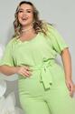 Blusa Plus Size Manga Curta Verde