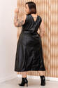 Vestido Plus Size em PU Preto