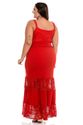 Vestido Plus Size Longo Vermelho Elegante