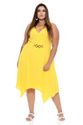 Vestido Plus Size Assimétrico Amarelo