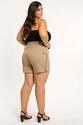 Short Plus Size Cargo Bege