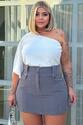 Short Saia Plus Size Risca de Giz