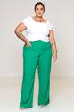 Conjunto Plus Size Cropped e Pantalona Verde