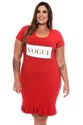 Vestido Plus Size Vermelho Vogue
