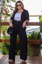 Conjunto Plus Size Calça e Camisa Savile Preto