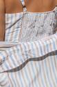 Camisa e Cropped Plus Size Listrado Azul