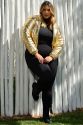 Jaqueta Plus Size Puffer Metalizada Dourada