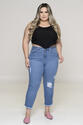 Calça Plus Size Cropped Modeladora Jeans