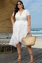 Vestido Plus Size Areia Bordada Branca