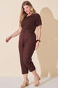 Blusa Polo Plus Size Marrom
