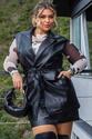Maxi Colete Plus Size em Corino Preto