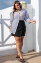 Camisa Plus Size Listrada Renda