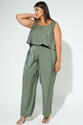 Blusa Plus Size Decote Quadrado Verde