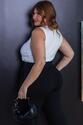 Regata Plus Size Canelada Branca