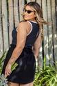 Regata Plus Size Canelada Ravena Preta