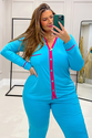 Pijama Americano Plus Size Longo Azul Claro