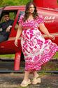 Vestido Plus Size Estampado Floral