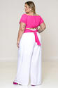 Cropped Plus Size Decote Ombro a Ombro Pink