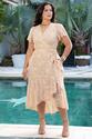 Vestido Plus Size Areia Bordada Bege